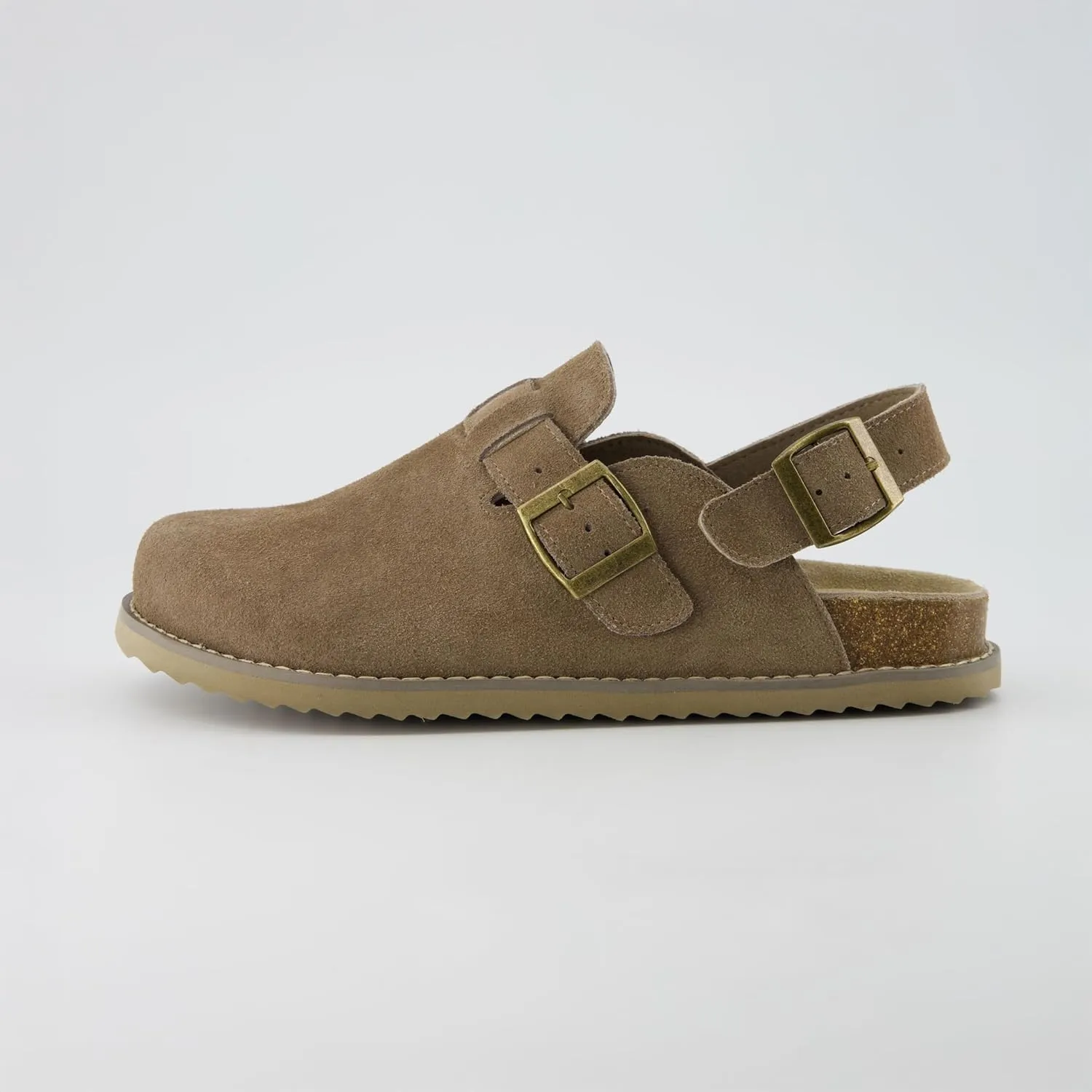 CUSHIONAIRE Brooklyn Women's Suede Clogs - Adjustable Slingback Clog Sandal with Buckle, Memory Foam, Wide Widths