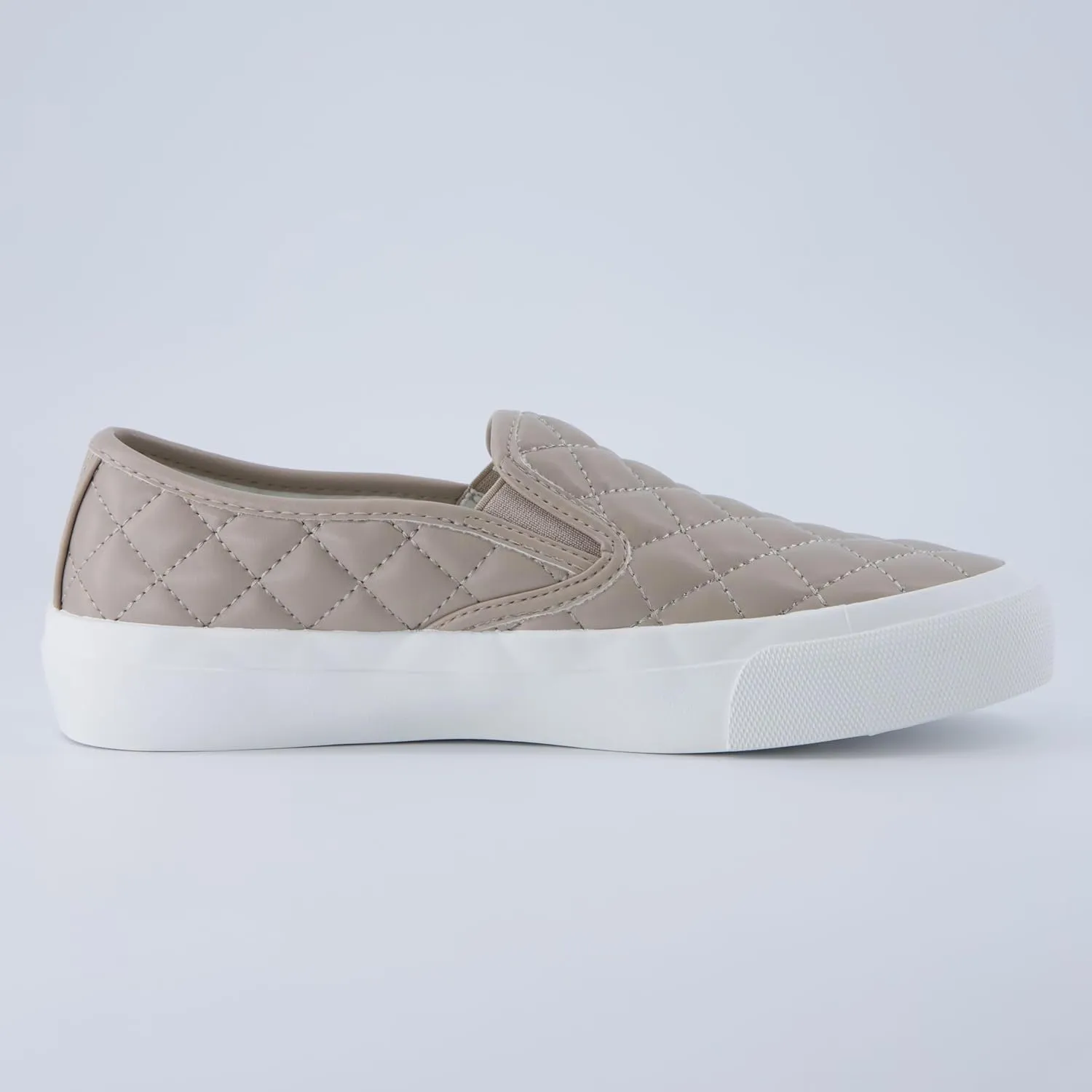 CUSHIONAIRE Faze Women’s Quilted Slip-On Sneaker – Faux Leather Casual Shoe with Memory Foam Insole & Rubber Outsole