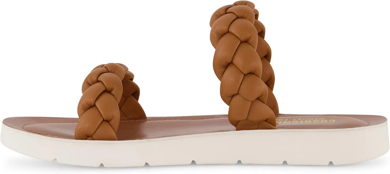 CUSHIONAIRE Women's Isla braided slide sandal  Memory Foam