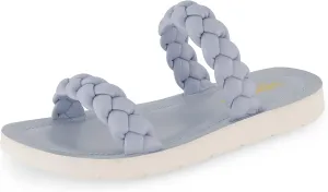 CUSHIONAIRE Women's Isla braided slide sandal  Memory Foam