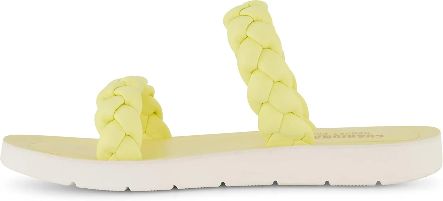 CUSHIONAIRE Women's Isla braided slide sandal  Memory Foam