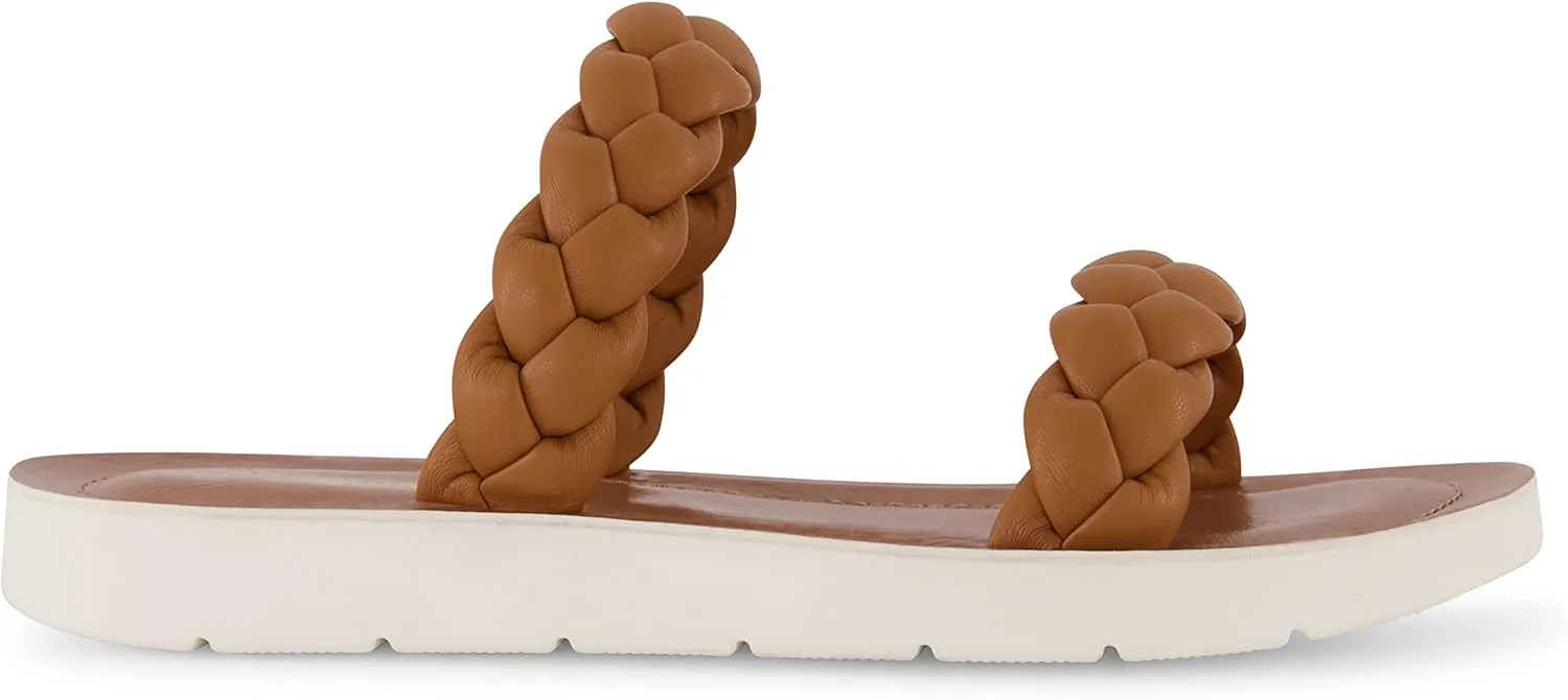 CUSHIONAIRE Women's Isla braided slide sandal  Memory Foam