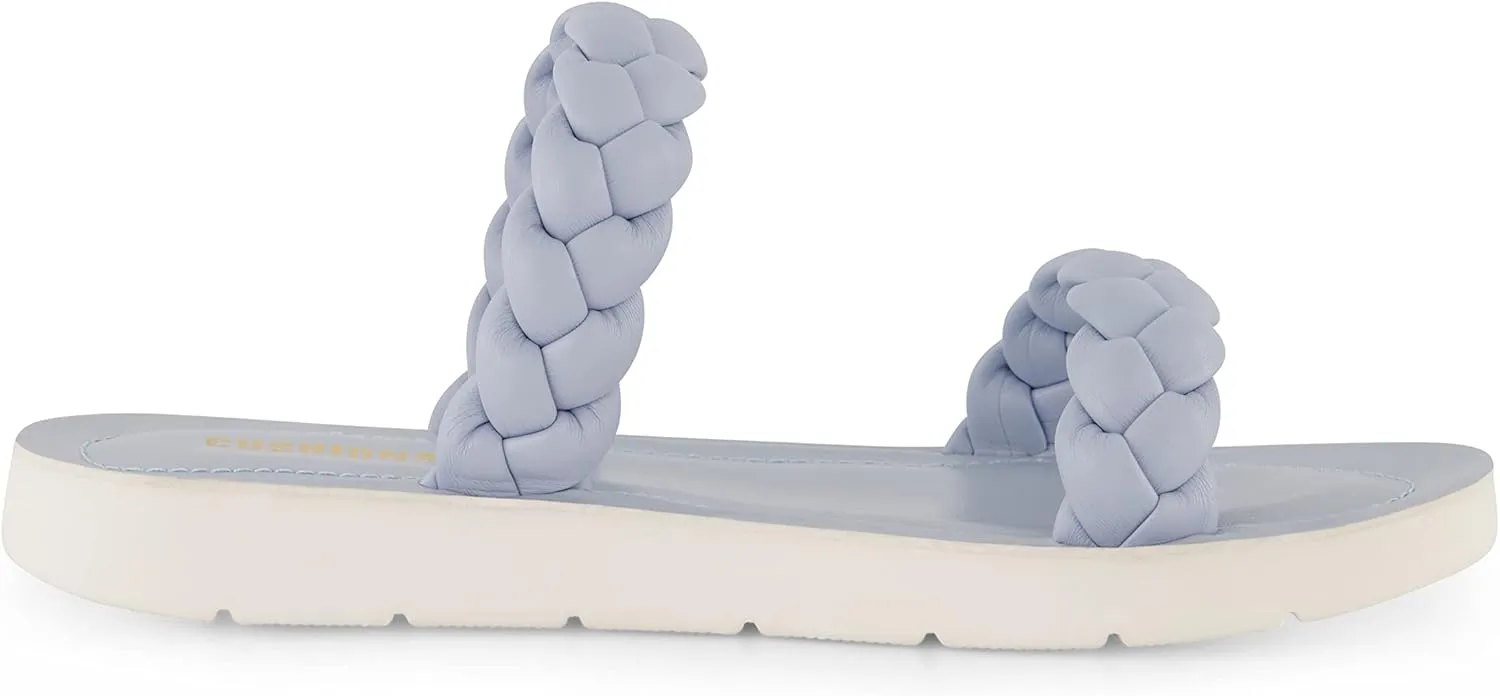 CUSHIONAIRE Women's Isla braided slide sandal  Memory Foam
