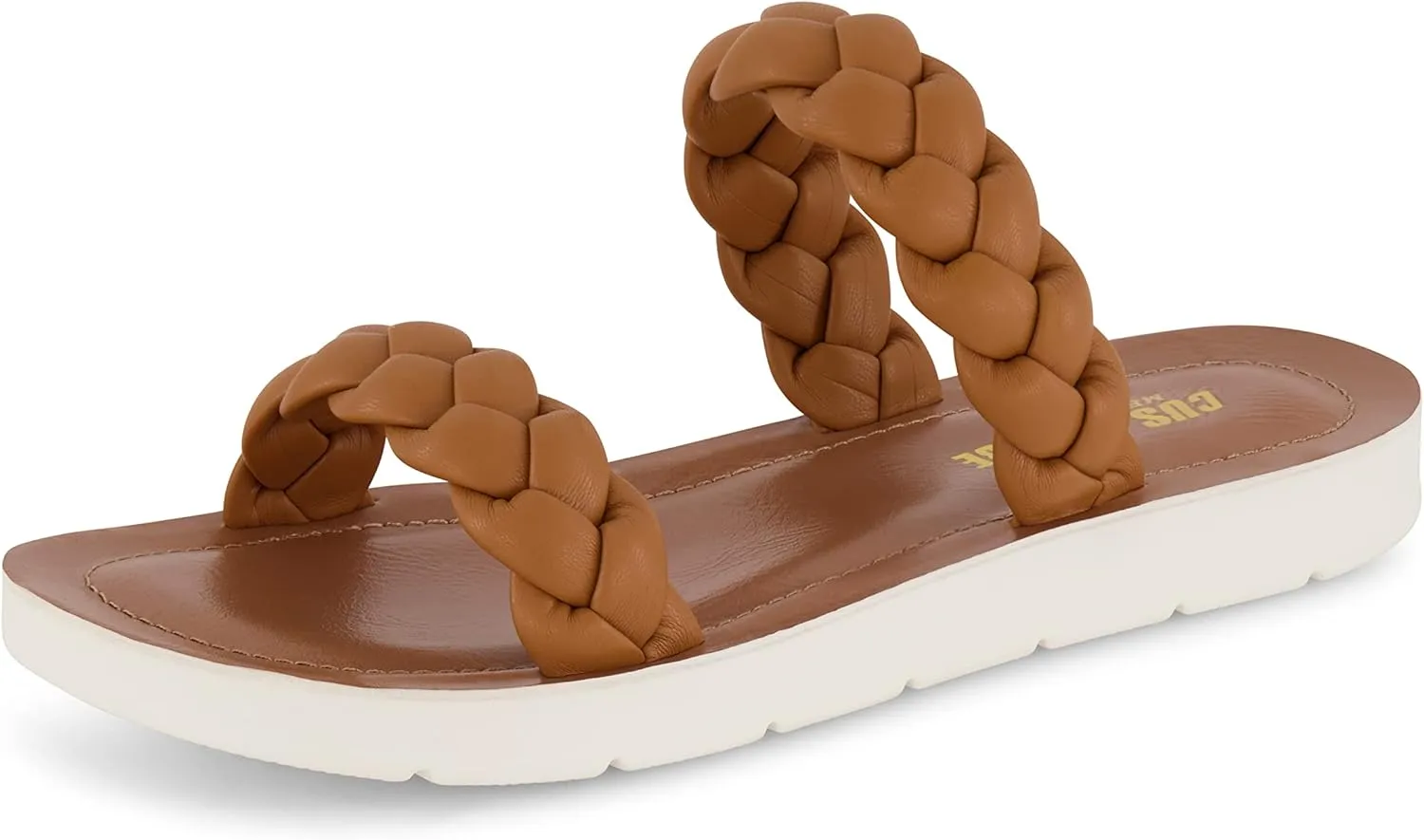 CUSHIONAIRE Women's Isla braided slide sandal  Memory Foam