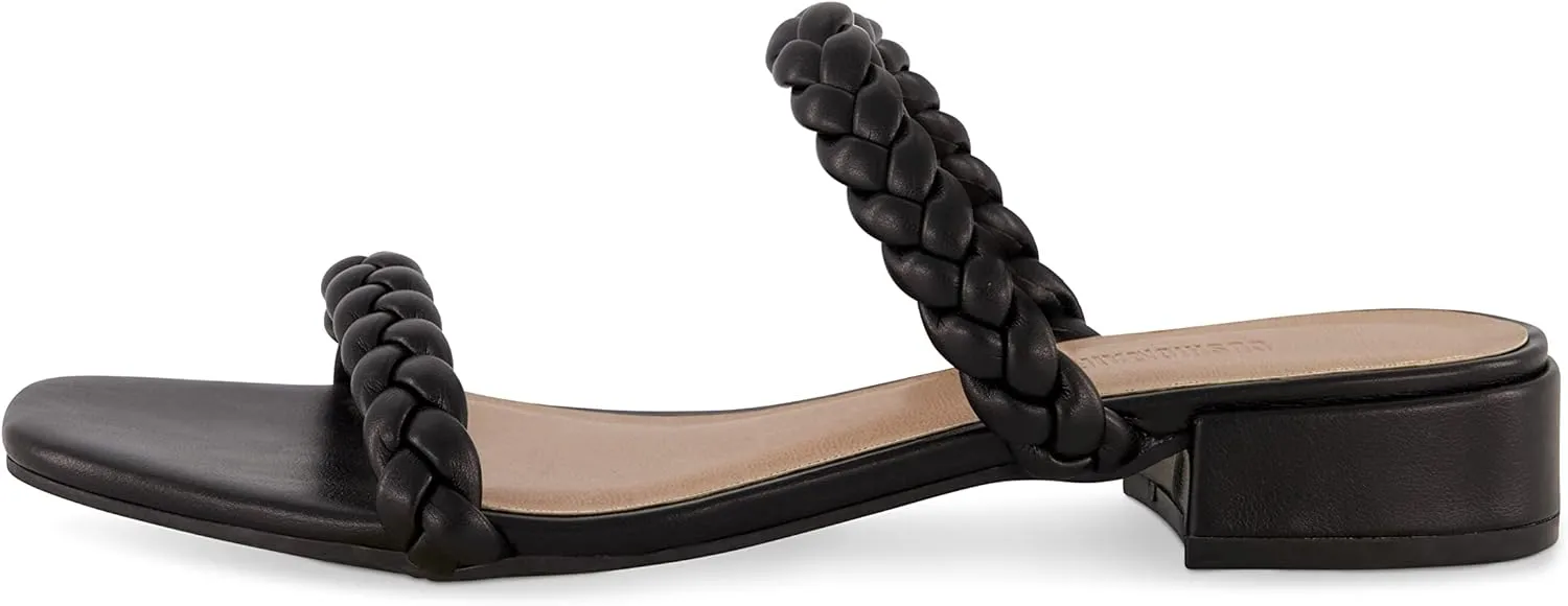 CUSHIONAIRE Women's Neptune braided low block heel sandal  Memory Foam