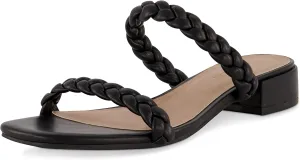 CUSHIONAIRE Women's Neptune braided low block heel sandal  Memory Foam