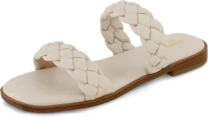 CUSHIONAIRE Women's Vicki braided slide sandal  Memory Foam, Wide Widths Available