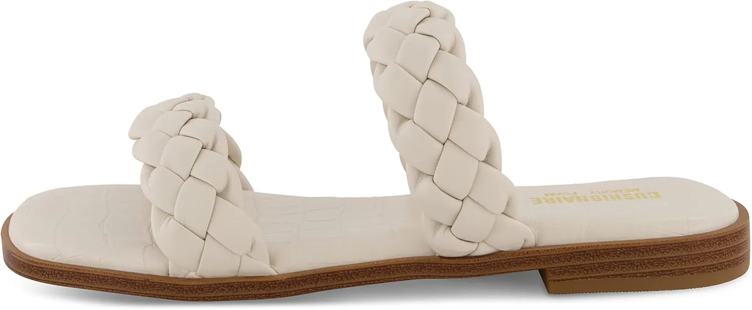 CUSHIONAIRE Women's Vicki braided slide sandal  Memory Foam, Wide Widths Available