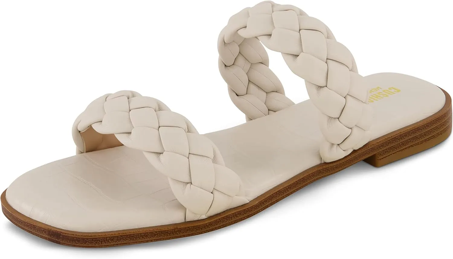 CUSHIONAIRE Women's Vicki braided slide sandal  Memory Foam, Wide Widths Available