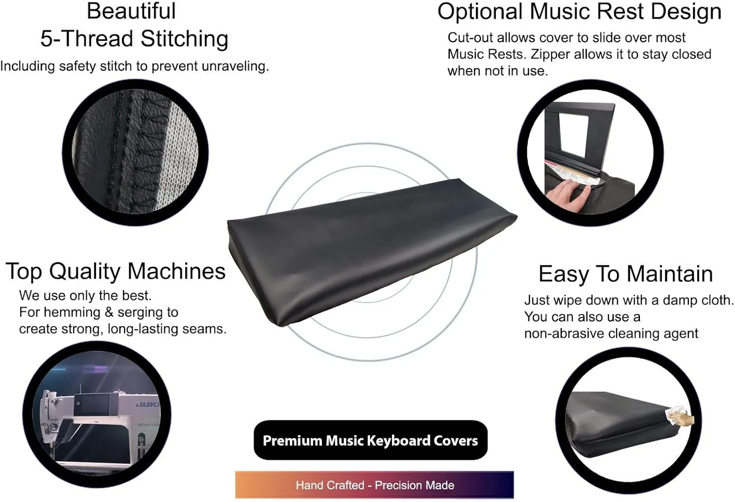 DCFY Ultimate Music Keyboard Cover for Arturia Brute MiniBrute 2 Synthesizer | : Pitch-Black| Made in the US