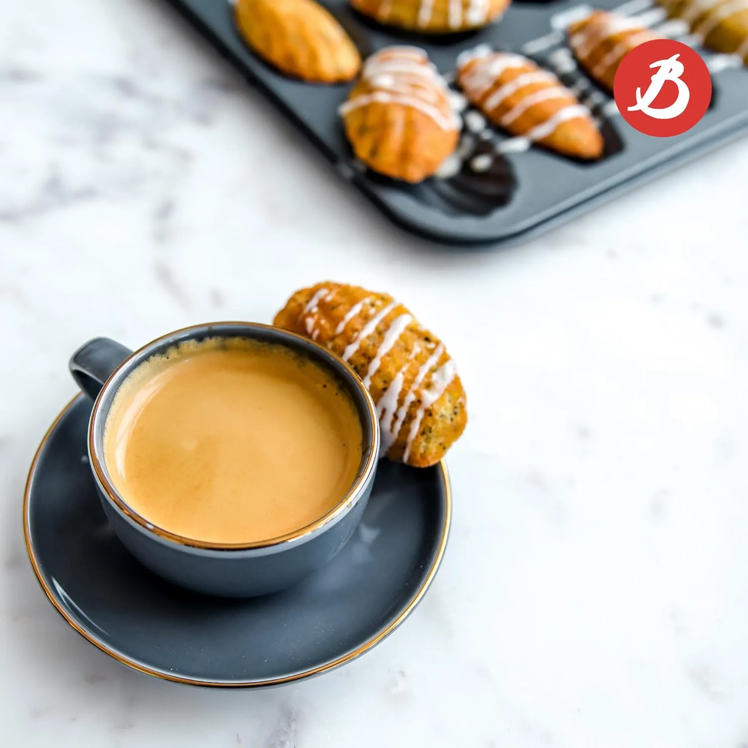 De Buyer ELASTOMOULE Madeleine Silicone Mold - Creates 9 Madeleines - Easy to Use & Clean - Dishwasher Safe