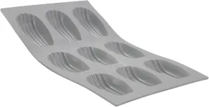 De Buyer ELASTOMOULE Madeleine Silicone Mold - Creates 9 Madeleines - Easy to Use & Clean - Dishwasher Safe