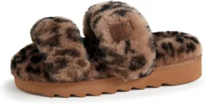 Dearfoams Women's Fireside Benalla All Over Shearling Double Band Easy On/Off Slide Slipper