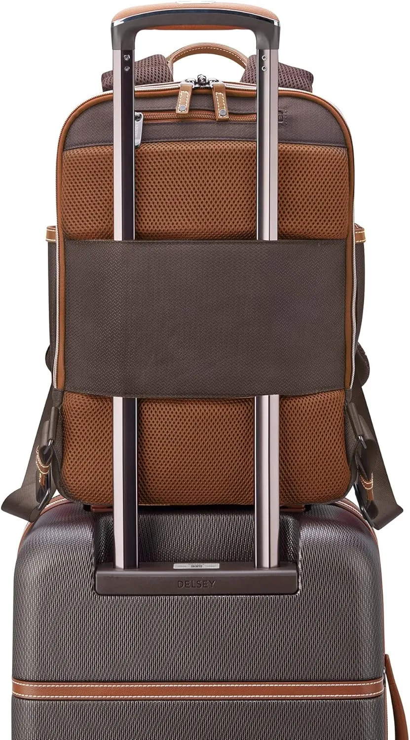 DELSEY PARIS Chatelet 2.0 Travel Laptop Backpack, Chocolate Brown