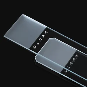 Diamond White Glass Slide, Two-Sided Frosted, 45° Beveled Edge, Clipped Corners 1440/cs