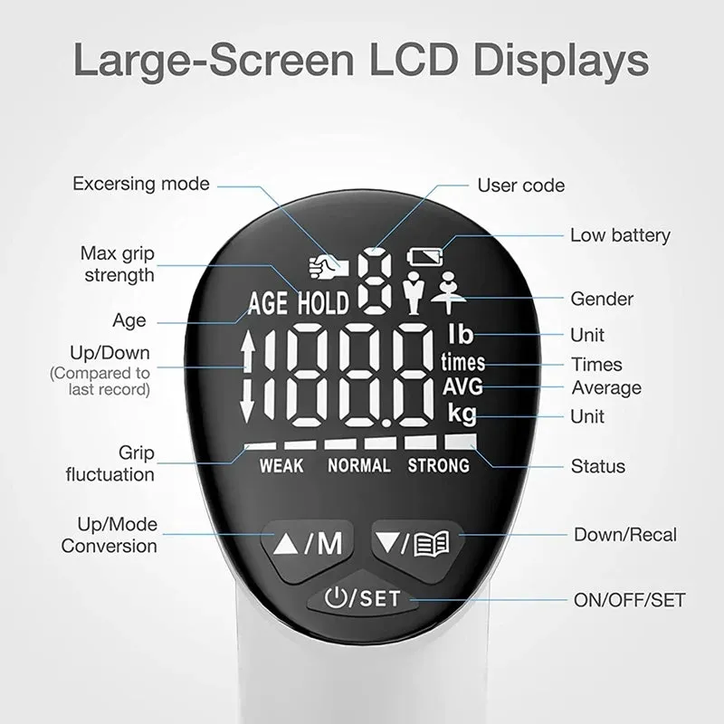 Digital Grip Strength Trainer – Smart Hand Dynamometer (Up to 198 lbs)