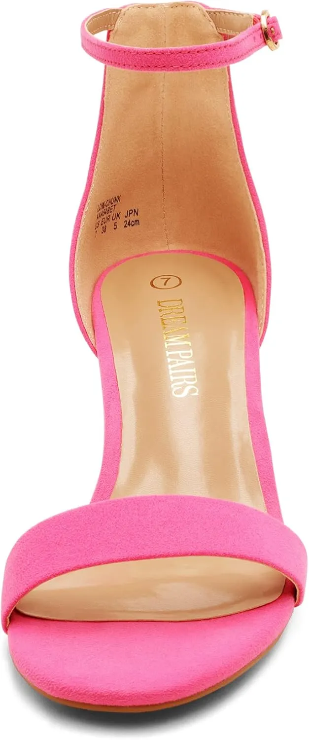 DREAM PAIRS Womens Low-Chunk Low Heel Pump Sandal