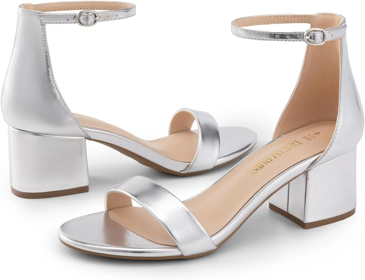 DREAM PAIRS Womens Low-Chunk Low Heel Pump Sandal