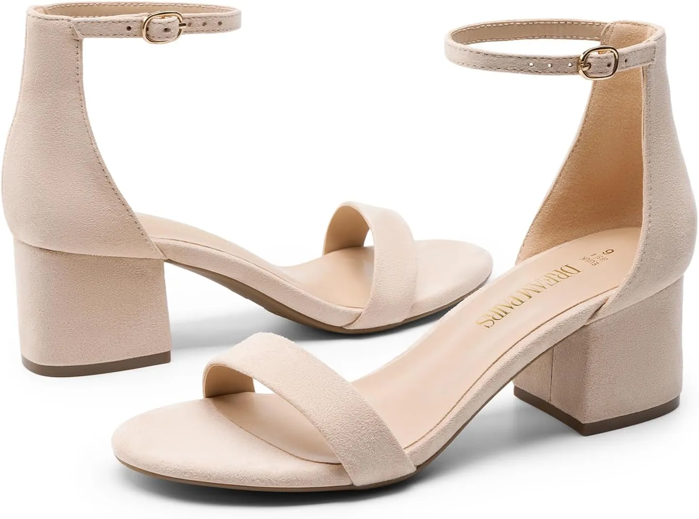 DREAM PAIRS Womens Low-Chunk Low Heel Pump Sandal