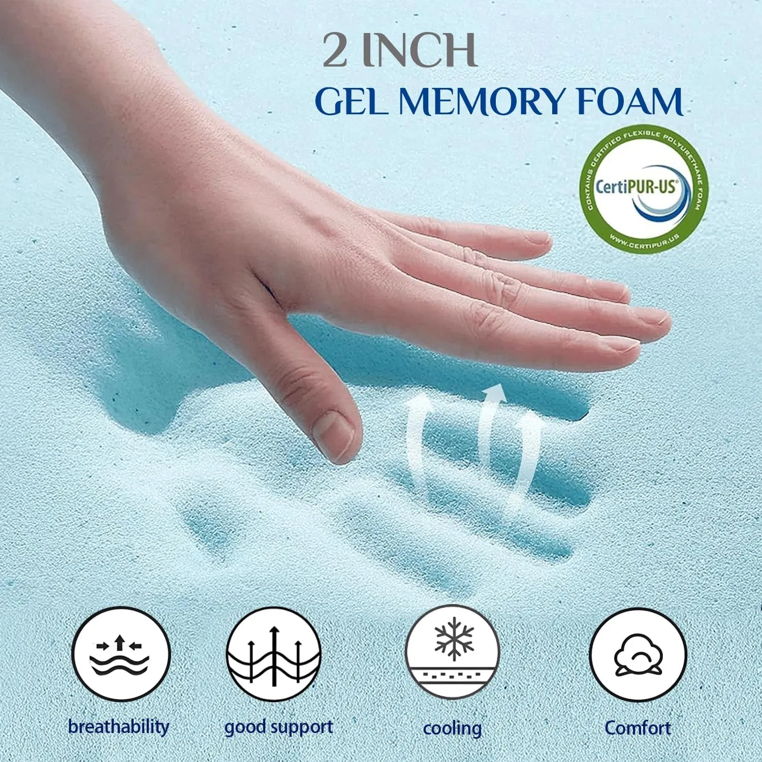 Dual Layer 3 Inch Memory Foam Mattress Topper Full Size, 2 Inch Cooling Gel Memory Foam Plus 1 Inch Down Alternative PillowTop Mattress Pad Cover with 8-21 Inch Deep Pocket