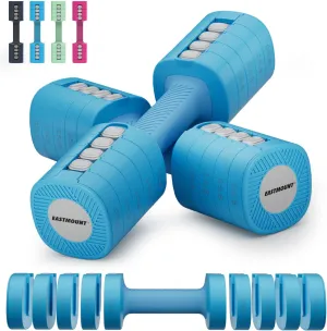 EAST MOUNT Adjustable Weight Dumbbells Set of 2 8 in 1 Hand Weights for Women 2lb/3lb/4lb/5lb/6lb Dumbbell Weights Set for Home Gym Workout