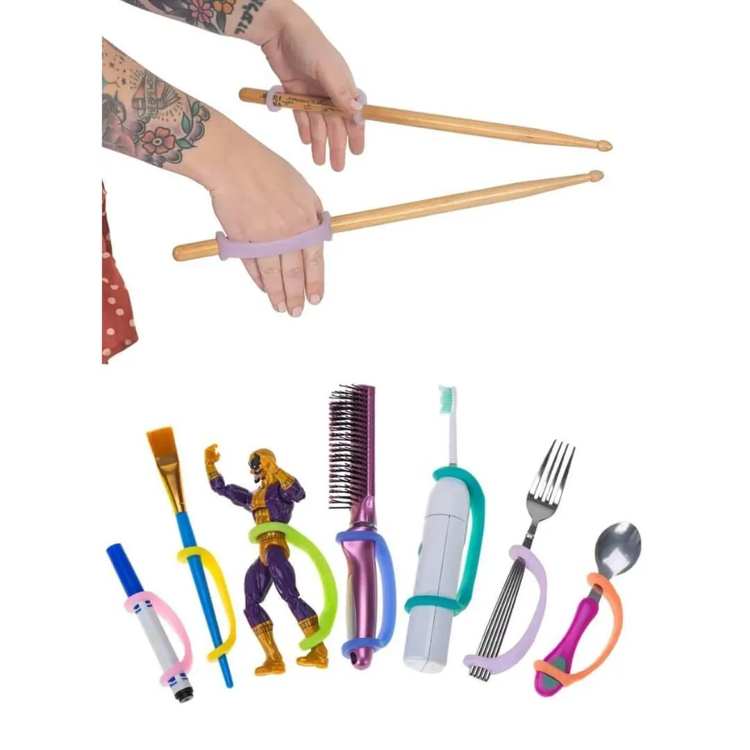 EazyHold Therapist/Teacher 7 Pack - Universal Cuff, Silicone Adaptive Grip Aid