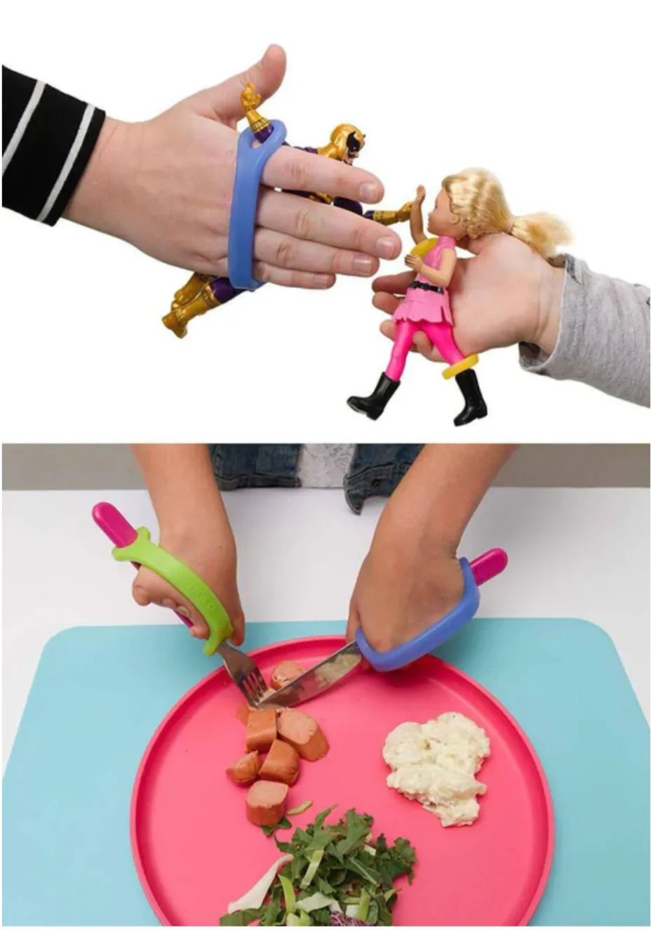 EazyHold Therapist/Teacher 7 Pack - Universal Cuff, Silicone Adaptive Grip Aid
