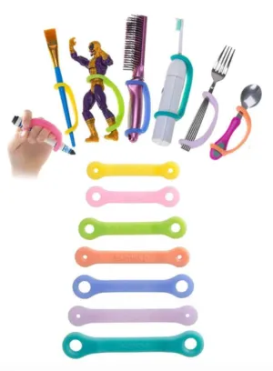 EazyHold Therapist/Teacher 7 Pack - Universal Cuff, Silicone Adaptive Grip Aid