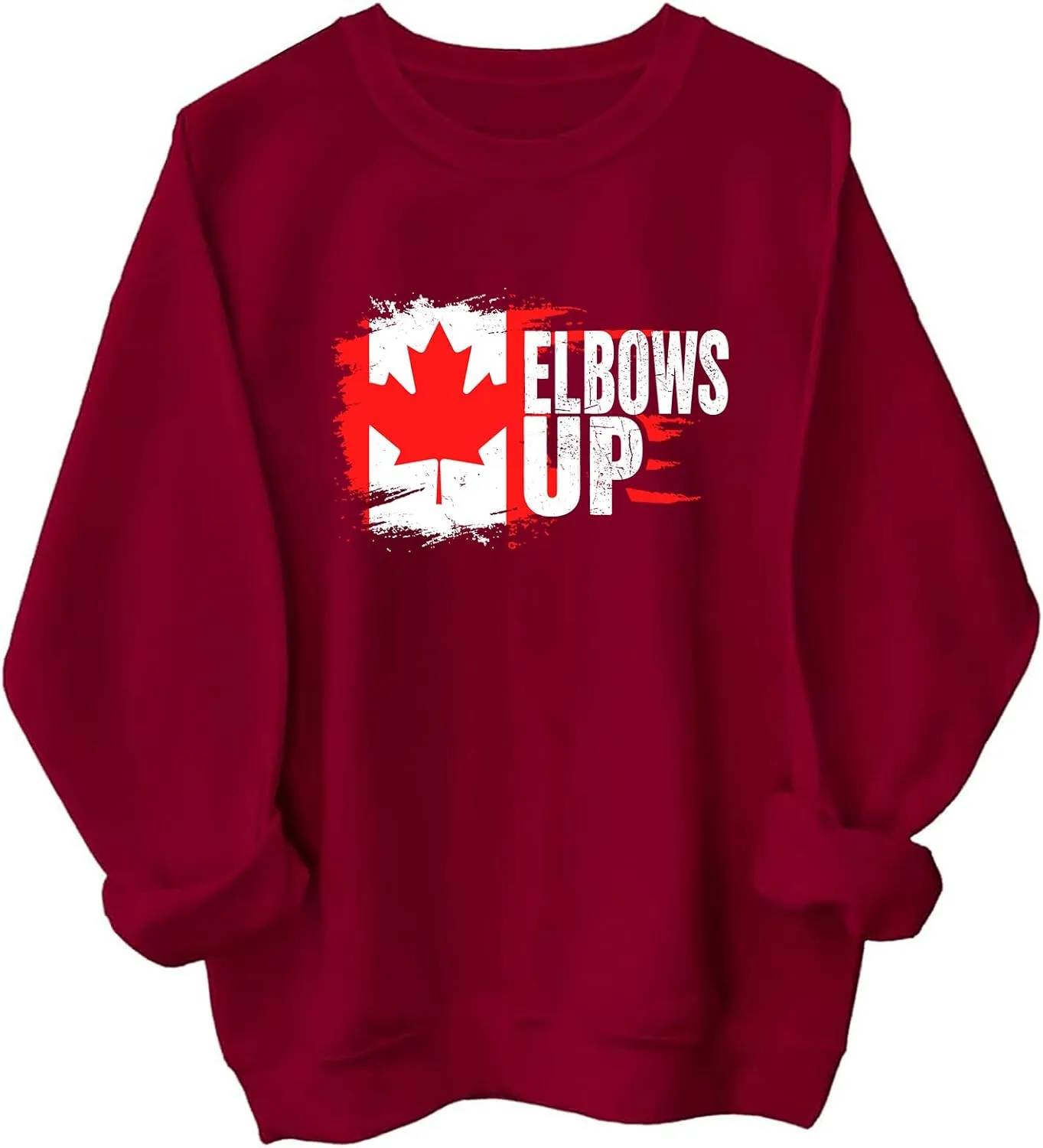 Elbows Up Canada Sweatshirt, Elbows Up Shirt Long Sleeve, Funny Hockey Canada Flag Sweatshirt