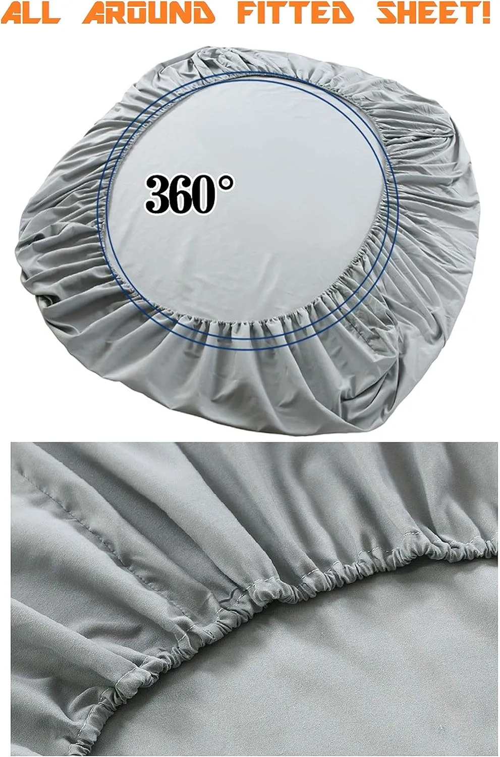 Elegant Comfort Luxury Soft Bed Sheets Chevron Pattern - 1500 Premium Hotel Quality Microfiber Softness Wrinkle and Fade Resistant (6-Piece) Bedding Set, Queen, Grey