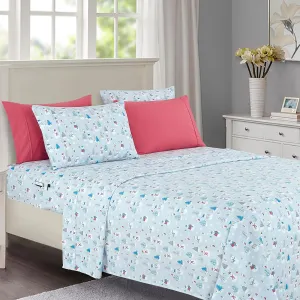Elegant Comfort Luxury Soft Bed Sheets Holiday Pattern 1500 Premium Hotel Quality Microfiber - Softness Wrinkle and Fade Resistant (6-Piece) Bedding Set, Cal King, Silver Snowman