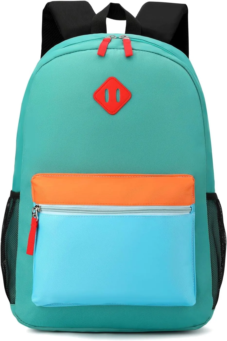 Elementary Backpack for Boys and Girls 5-9 Years Kindergarten Primary Kids Bookbag with Chest Buckle (Lake Green Blue, Large-17inch)