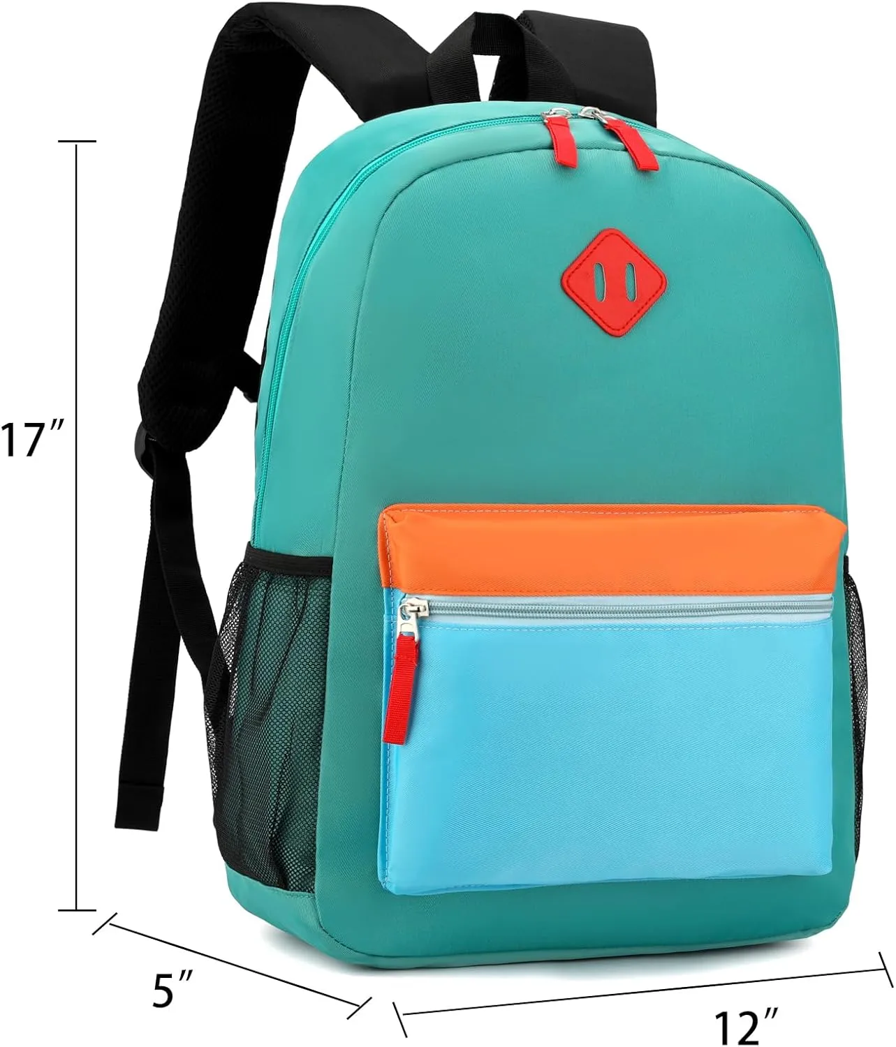 Elementary Backpack for Boys and Girls 5-9 Years Kindergarten Primary Kids Bookbag with Chest Buckle (Lake Green Blue, Large-17inch)