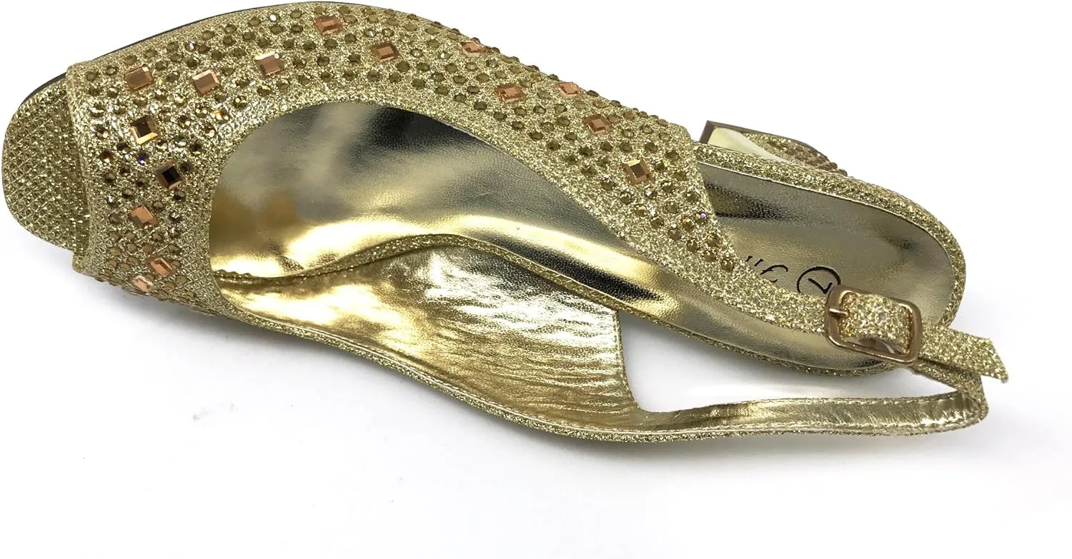 Enzo Romeo Lime01 Womens Open Toe Low Heel Wedding Rhinestone Wedge Sandal Shoes