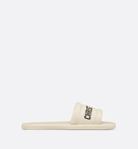 Every-D Slide • White Embossed Lambskin