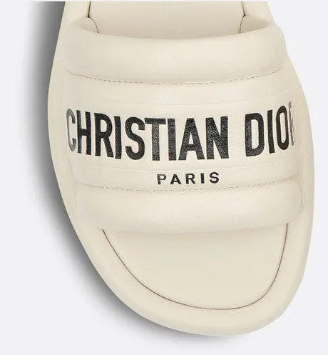 Every-D Slide • White Embossed Lambskin