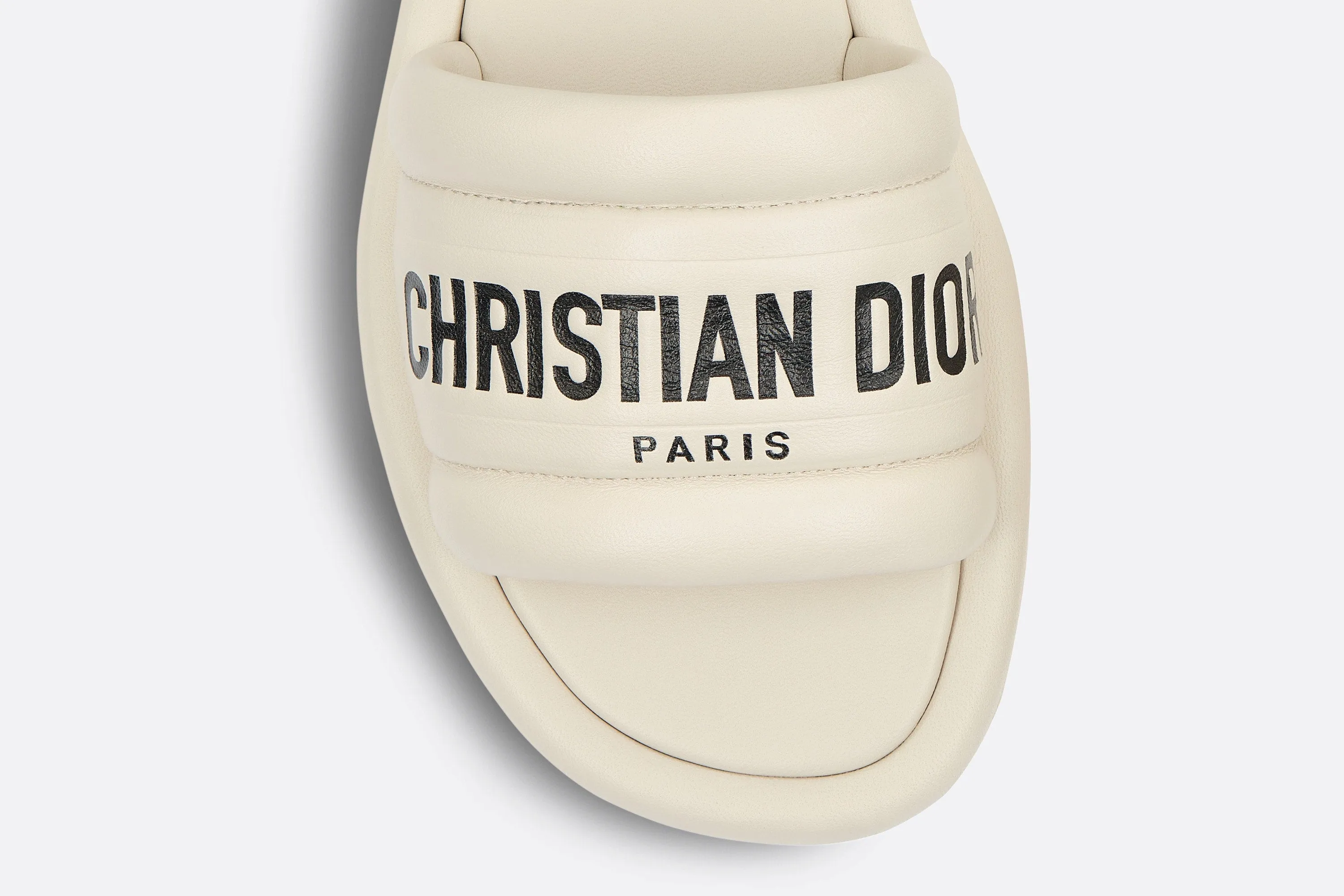 Every-D Slide • White Embossed Lambskin