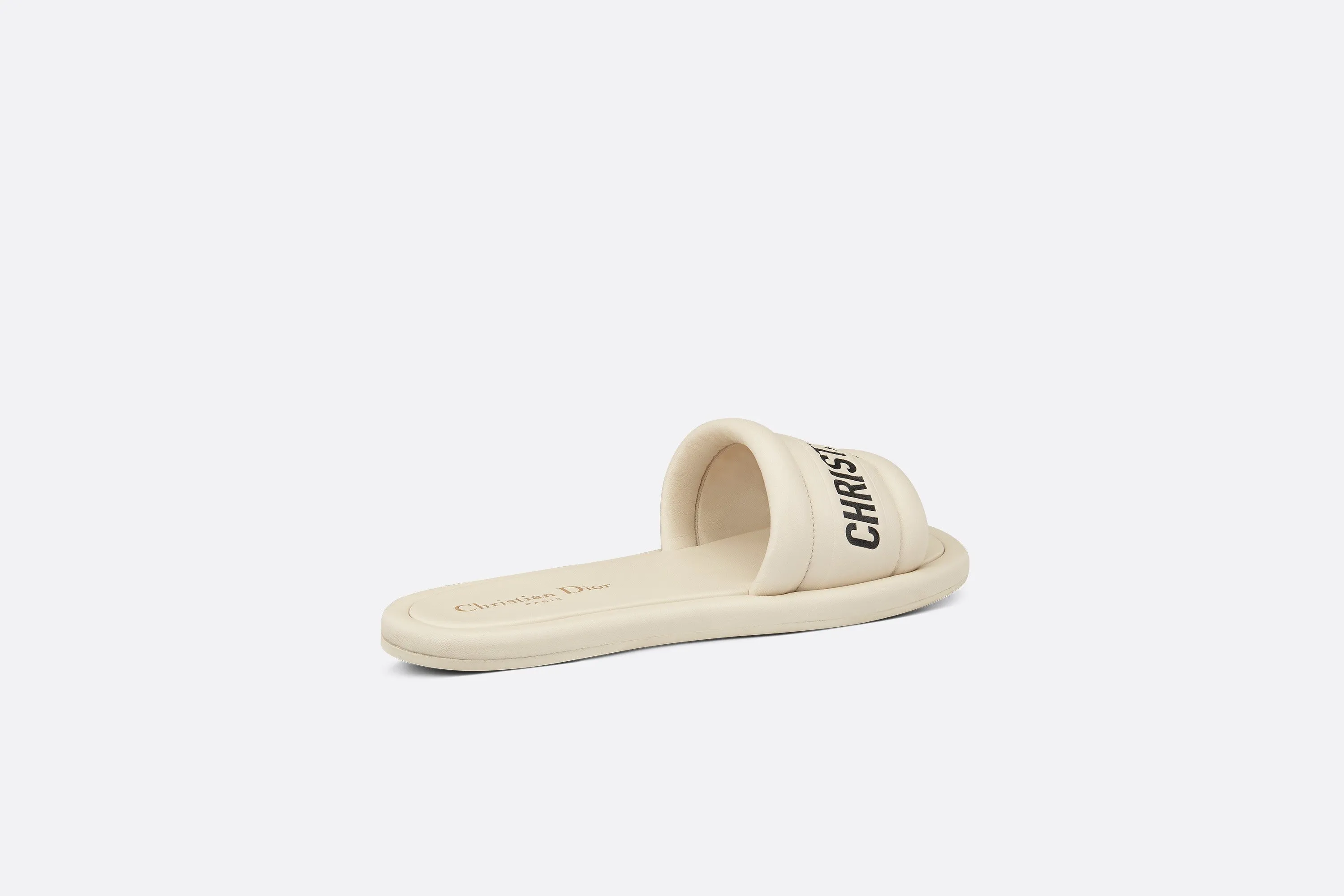 Every-D Slide • White Embossed Lambskin