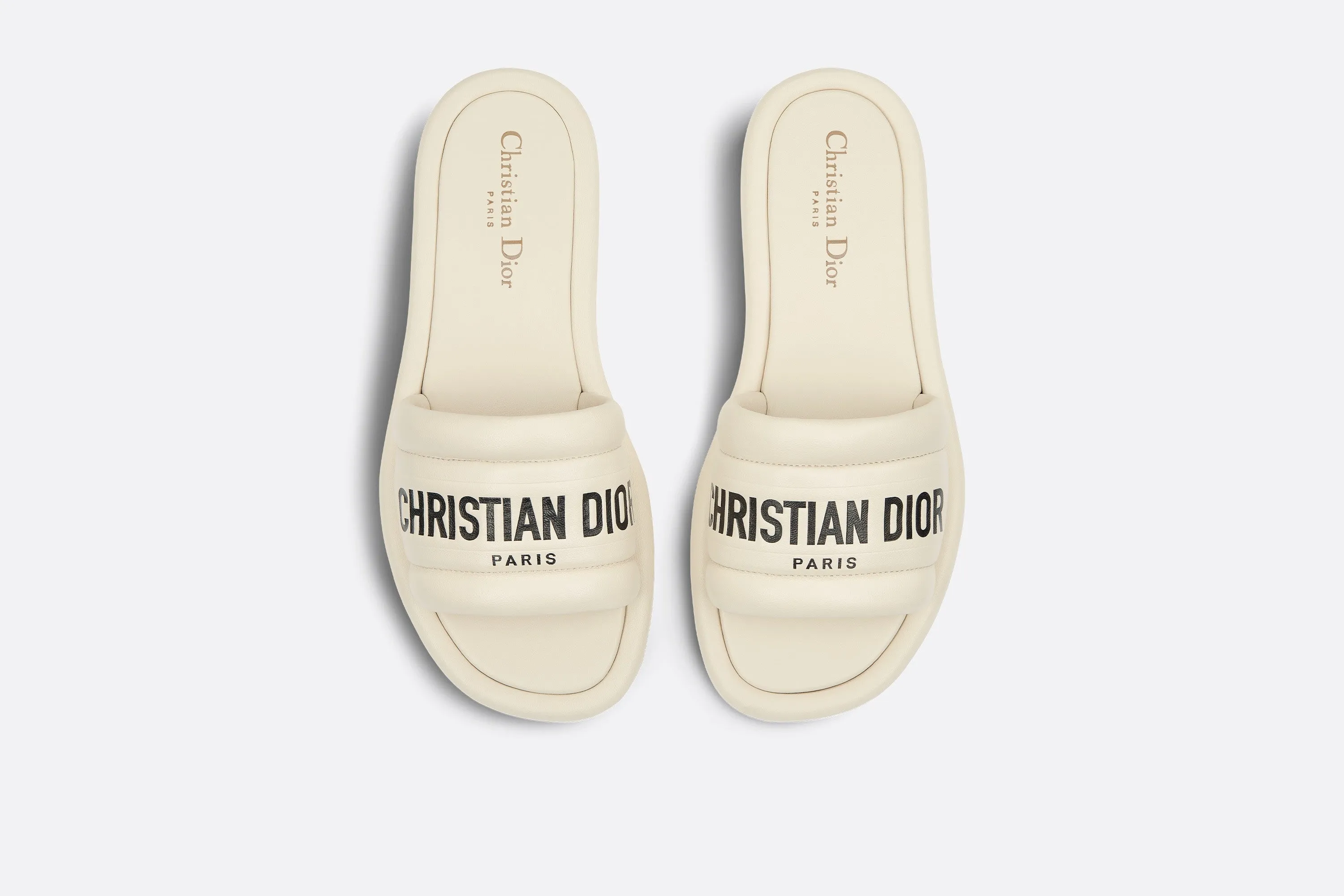 Every-D Slide • White Embossed Lambskin