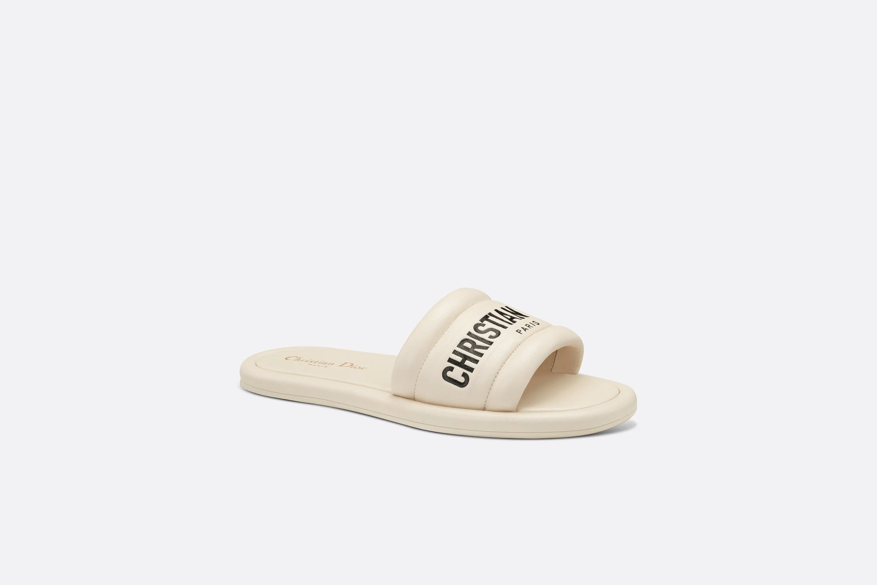 Every-D Slide • White Embossed Lambskin