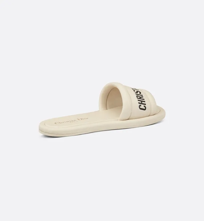 Every-D Slide • White Embossed Lambskin
