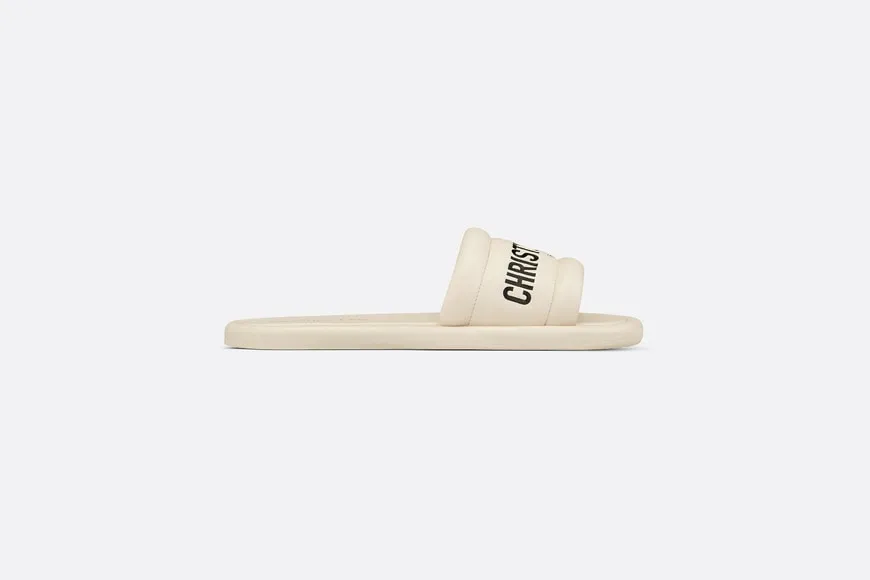 Every-D Slide • White Embossed Lambskin