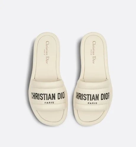 Every-D Slide • White Embossed Lambskin