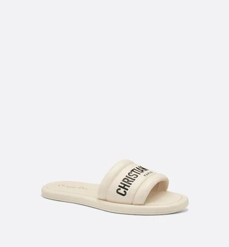Every-D Slide • White Embossed Lambskin