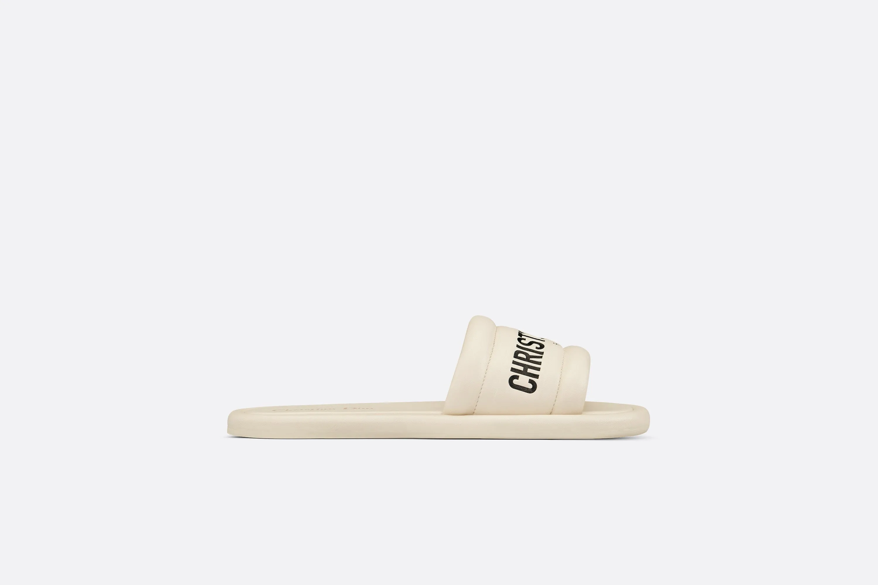 Every-D Slide • White Embossed Lambskin