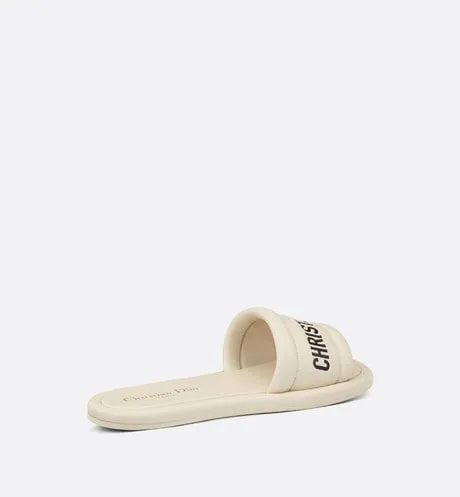 Every-D Slide • White Embossed Lambskin
