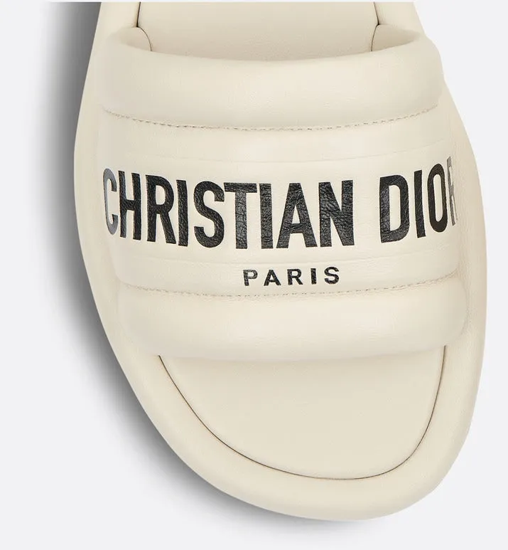 Every-D Slide • White Embossed Lambskin