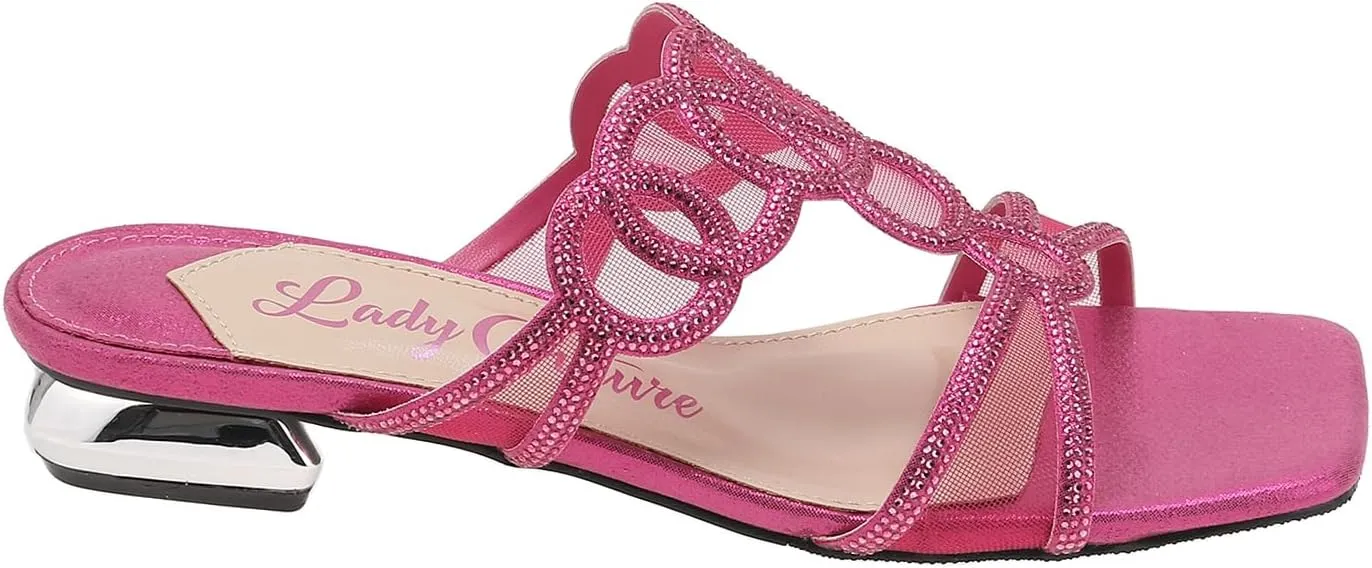 Fab Rhinestone Mesh Slide