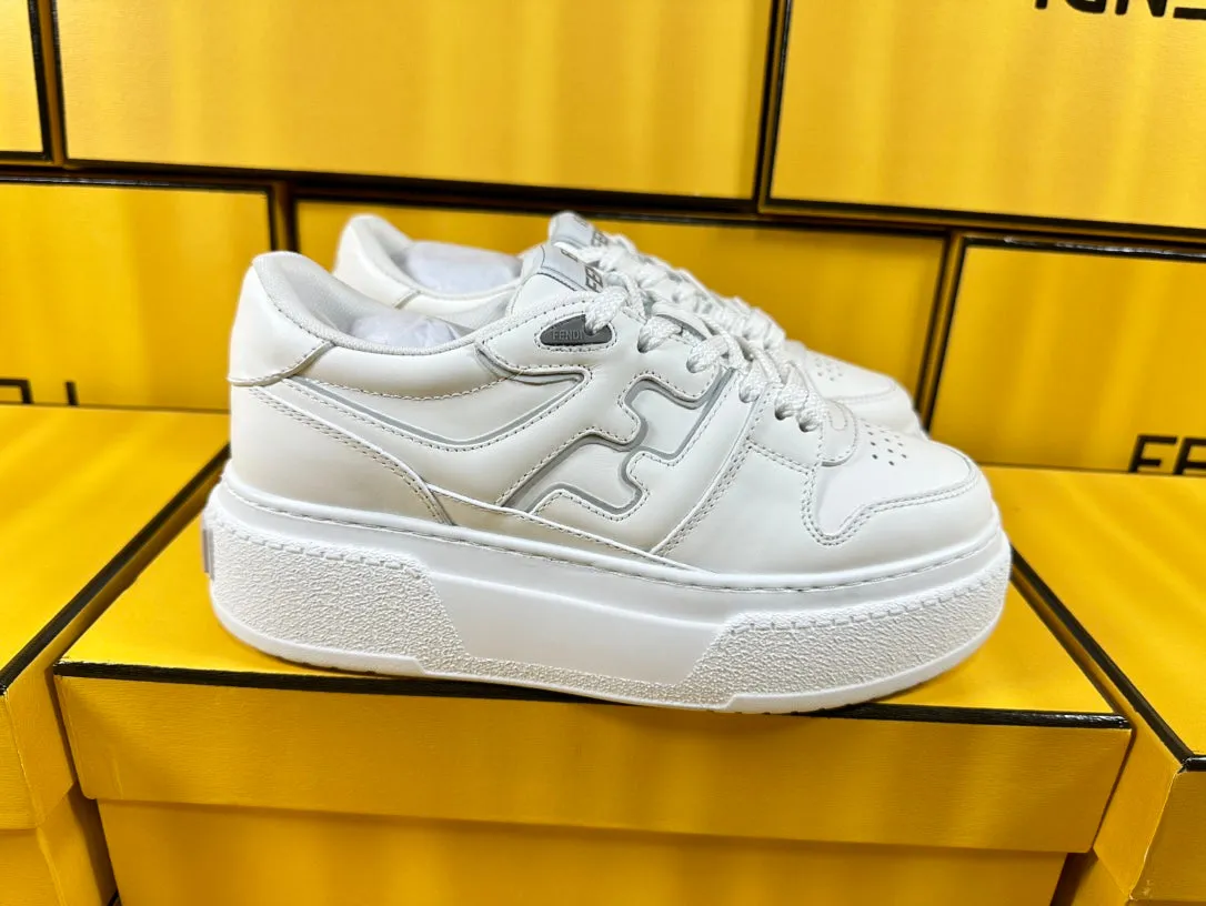 FENDI Tailored options Shipping guarantee THICK-SOLDED SNEAKER LAMBSKIN IN FENDI WHITE