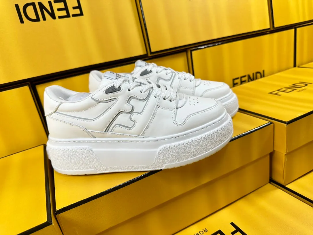 FENDI Tailored options Shipping guarantee THICK-SOLDED SNEAKER LAMBSKIN IN FENDI WHITE